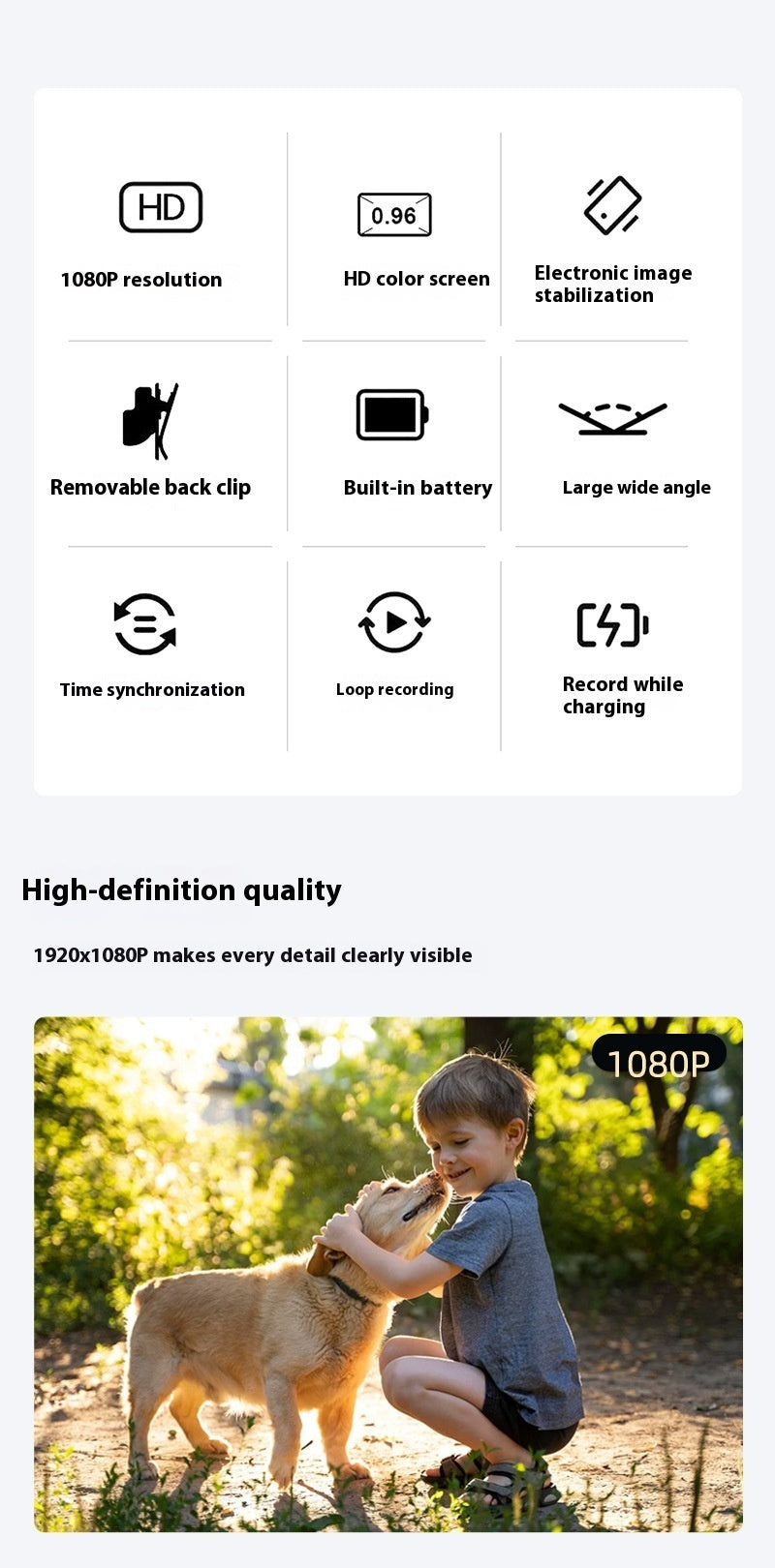 HD Pet Thumb Camera Outdoor Sports Magnetic Mini